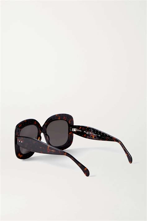 AlaÏa Eyewear Oversized Square Frame Tortoiseshell Acetate Sunglasses Net A Porter