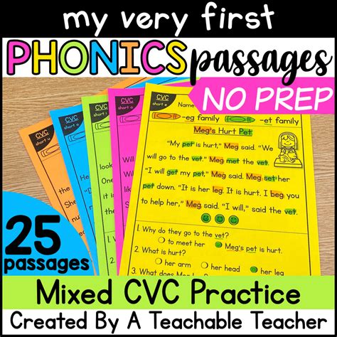 My Very First Phonics Passages Mixed Cvc Practice A Teachable Teacher