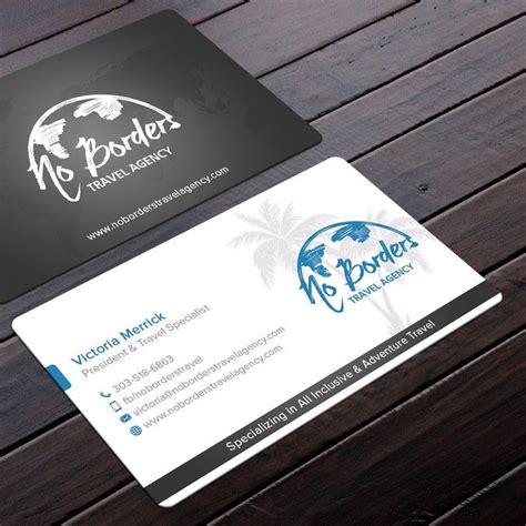 Create A Captivating Business Card For No Borders Travel Agency By