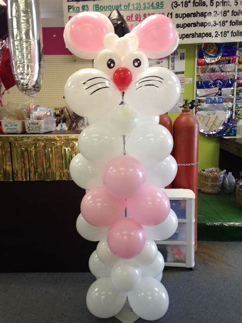 Bunny Rabbit Column Birthday Balloon Decorations Easter Balloon