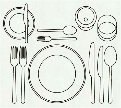 Table Setting Clipart Black And White 10 Free Cliparts Download