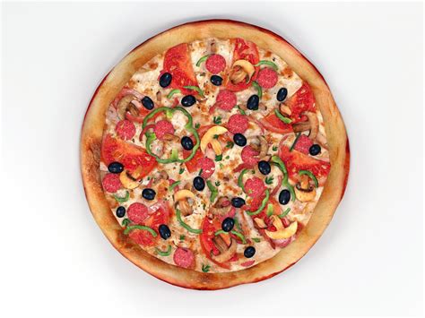 Pizza 3d Model In Vegetable 3dexport