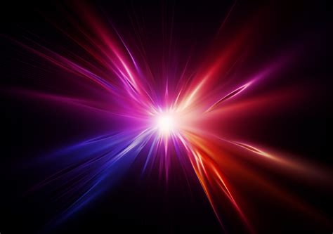 Colorful Light Burst On A Black Background High Resolution Glow