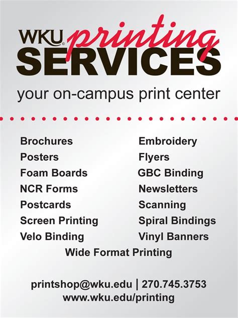 Printing Services Digital Printing Service Request Form