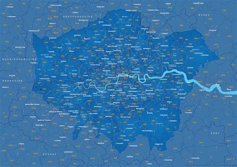 Greater London Postcode Districts Map Preview Maproom Images And