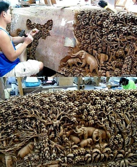 Intricate Thai Wood Carving Art Kevin Seawrights Wordpress Blog