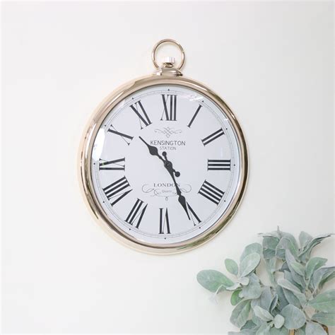 Large Round Copper Wall Clock Melody Maison