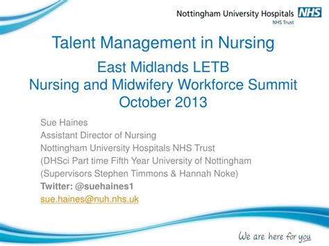 Ppt Sue Haines Assistant Director Of Nursing Nottingham University