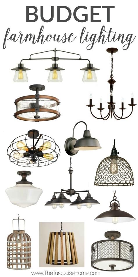The lanterns are retrofitted with bulbs and hung on chains from a distressed wood fixture. Farmhouse Lighting On A Budget | Farmhouse light fixtures ...