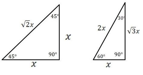 Knowledge of the ratio of the length of sides of a special right triangle enables us to solve for any missing part of the triangle. mathcounts notes: Special Right Triangles: 30-60-90 and 45 ...