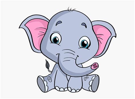 How To Draw Baby Elephant Easy Baby Elephant Drawing Hd Png Download