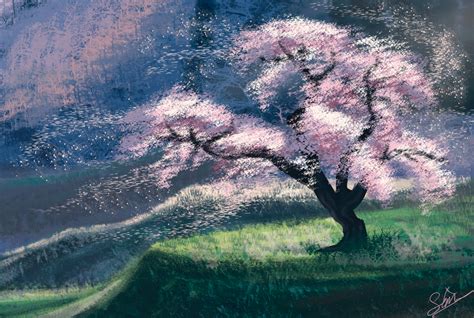 Cherry Blossom Landscape By Sapphire Sonnet On Deviantart