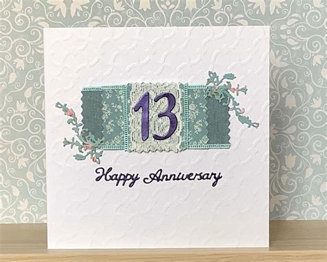 13th Anniversary Card Lace Anniversary For 13 Years Together Etsy