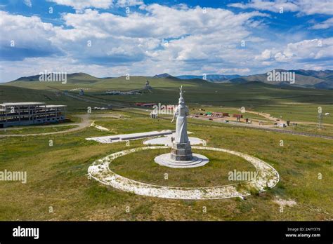 Statue Of Mother And Genghis Khan Stock Photo Alamy