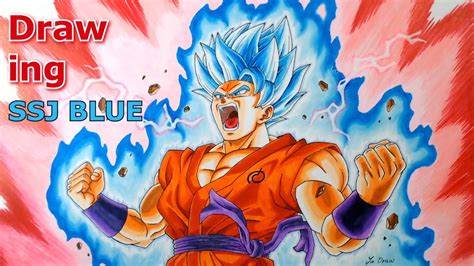 Drawing Goku Super Saiyan Blue Kaioken X10 From Dragon Ball Super Youtube