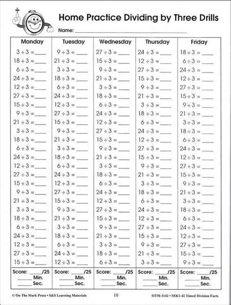 100 Multiplication Facts Timed Test Worksheet