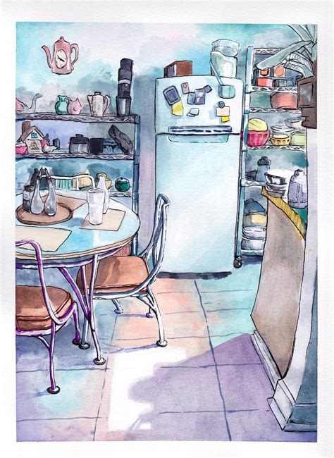 Heres A Kitchen Watercolor And Ink Uannat33