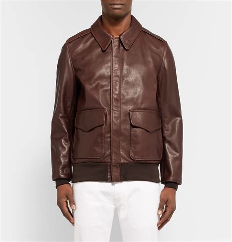 Schott Nyc A 2 Full Grain Leather Bomber Jacket In Chocolate Brown