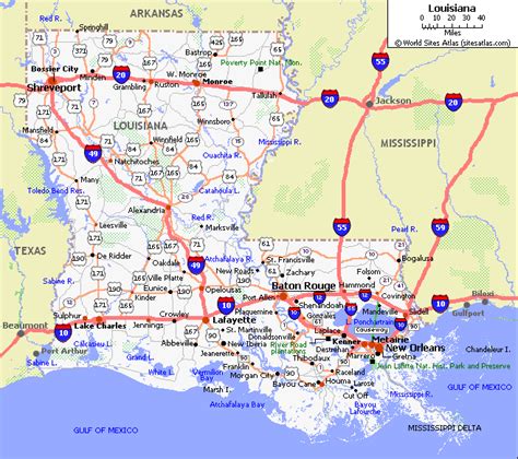 Map Of Louisiana And Mississippi With Cities