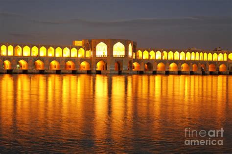 The Khaju Bridge Over The River Zayandeh At Isfahan In Iran Photograph