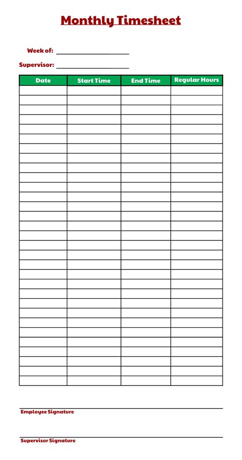 8 Best Images Of Printable Monthly Time Sheets Free Printable Monthly