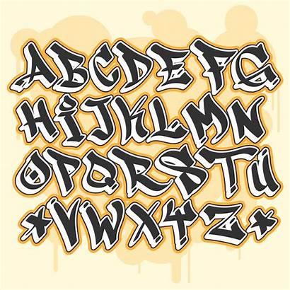 Vector Graffiti Alphabet Letters Lettering Hand Bubble
