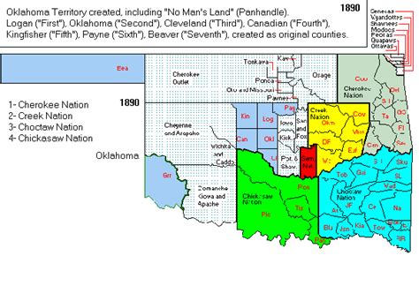 Oklahoma Indian Territory And Oklahoma Territory Maps