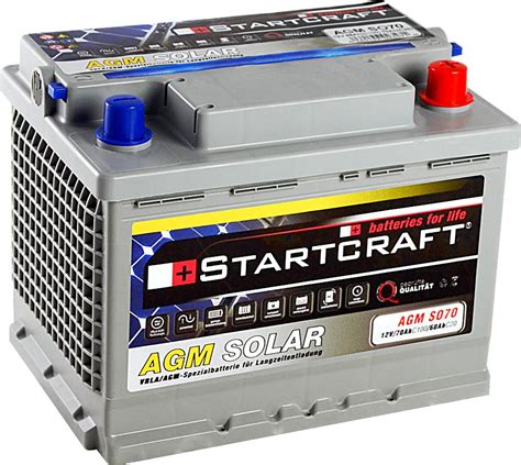 Solarbatterie Startcraft Agm Solar So70 12v 70ah