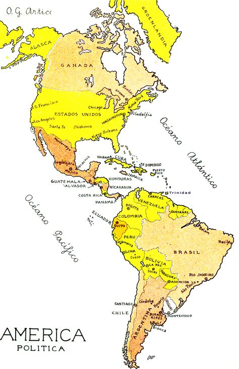 Mapa Politico Do Continente Americano Edulearn