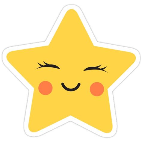 Cute Kawaii Star Sticker Stickers By Mheadesign Redbubble
