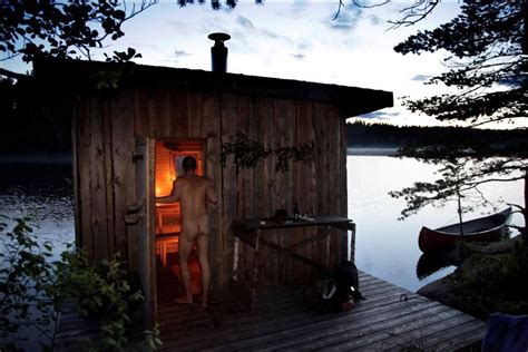 Floating Sauna At Kolarbyn Ecolodge In Skinnskatteberg Sweden
