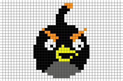 Angry Birds Bomb Pixel Art Brik