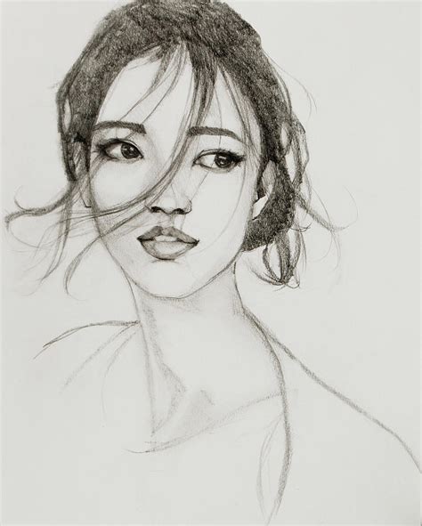 asian girl drawing by jani freimann pixels