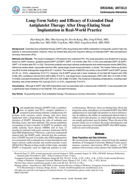 Pdf Long Term Safety And Efficacy Of Extended Dual Antiplatelet