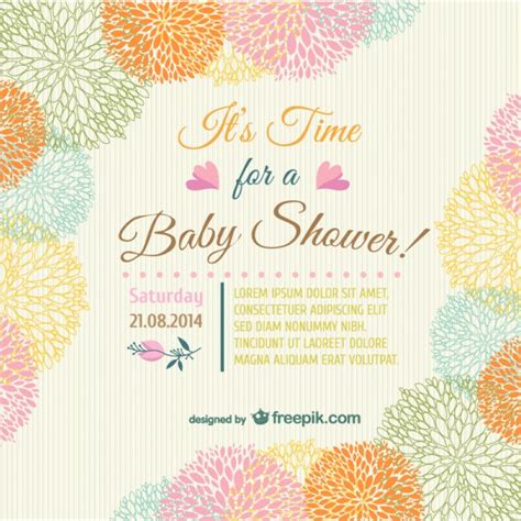 Please feel free to check out our collection of birth announcements to inform your baby shower guests about the delivery of a baby. Free Vector | Baby shower floral invitation card