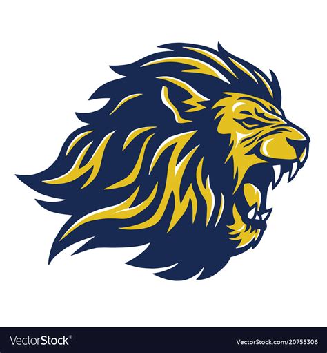 Wild Lion Head Mascot Royalty Free Vector Image