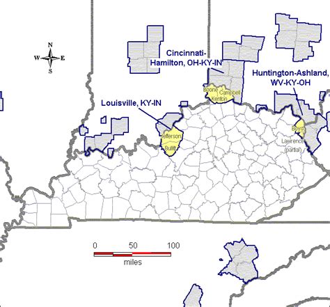 Kentucky Pm25 Designations Map Fine Particle Pm25 Designations