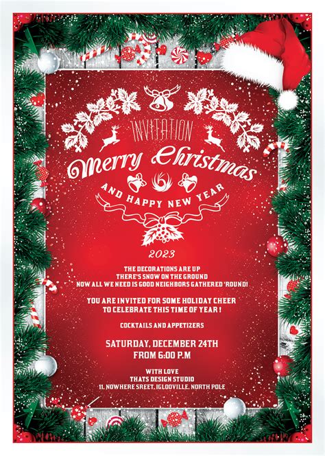 Christmas Invitation Flyer Template Psd Design Editable With Photoshop 6