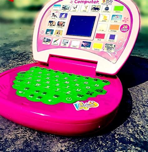 Mini Laptop For 2 Year Educational Computer Toy For Kids Pink Colour