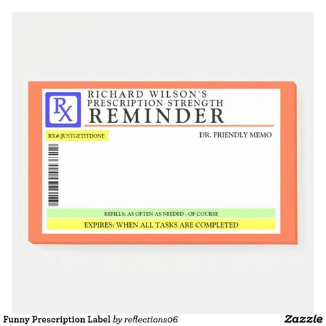 All stickers are for your personal use only but feel free to tell your friends about us. Funny Prescription Label Post-it Notes | Zazzle.com in ...