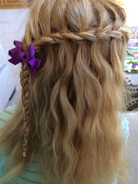 When you finish braiding a section, secure it with a hair tie. Braid on side of head with wavy hair created by overnight ...