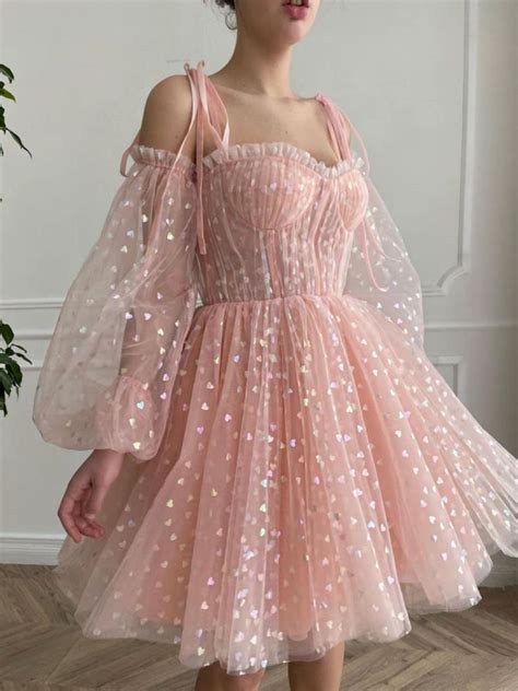 Pink Tulle Lace Short Prom Dress Pink Tulle Homecoming Dress Of Girl