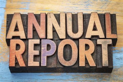Annual Report Word Abstract In Wood Type Stock Photo Image Of