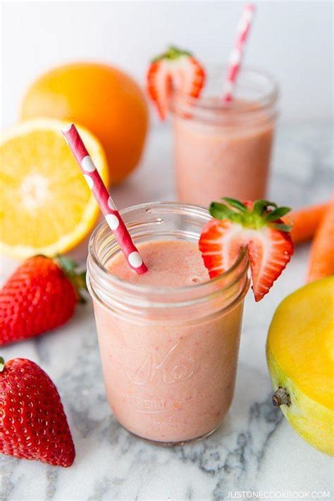 Strawberry Mango Smoothie Video Just One Cookbook