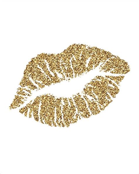 Gold Glitter Kiss Lips Printable Instant Download By Craftmei Home