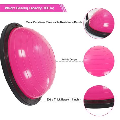 FITSY® Stability Exercise Ball with Resistance Bands - Pink