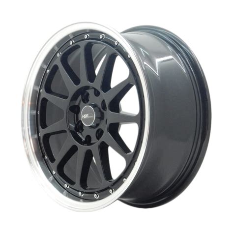 Jual HSR Wheel HARDIRIT JD36 Black Machine Lip+Chrome Rivets Velg Mobil