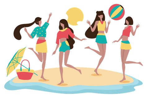 25 Girls Enjoying Beach Illustrations Free In Svg Png Eps Iconscout