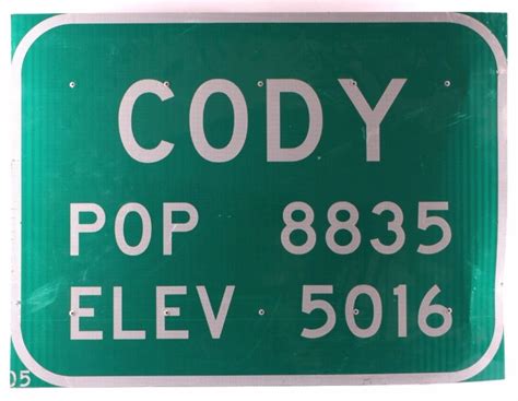 Cody Wyoming Highway Sign