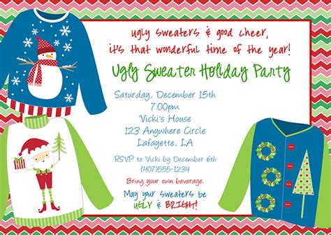 Ugly Christmas Sweater Party Invitations Invitation Design Blog